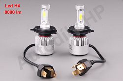 Led H4 cob NEW 8000lm 8-48V pár